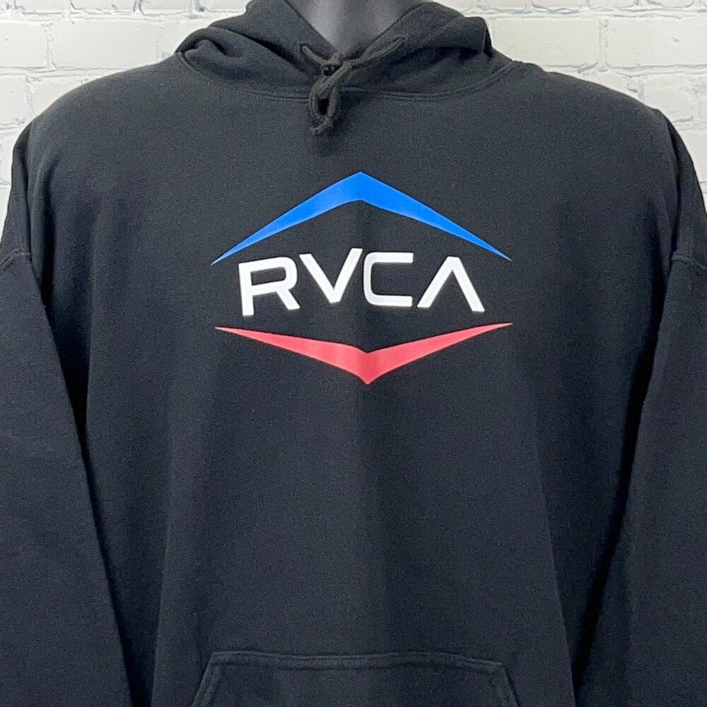 RVCA Logo Hoodie Hooded Sweatshirt Black Long Sleeve PM Tenore MMA XL X-Large